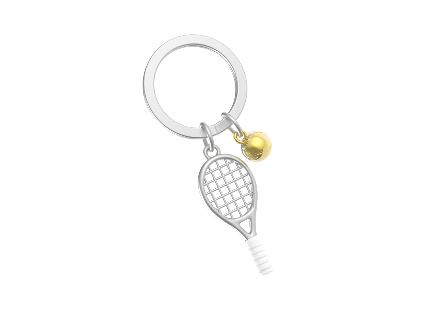 Silver Tennis key ring