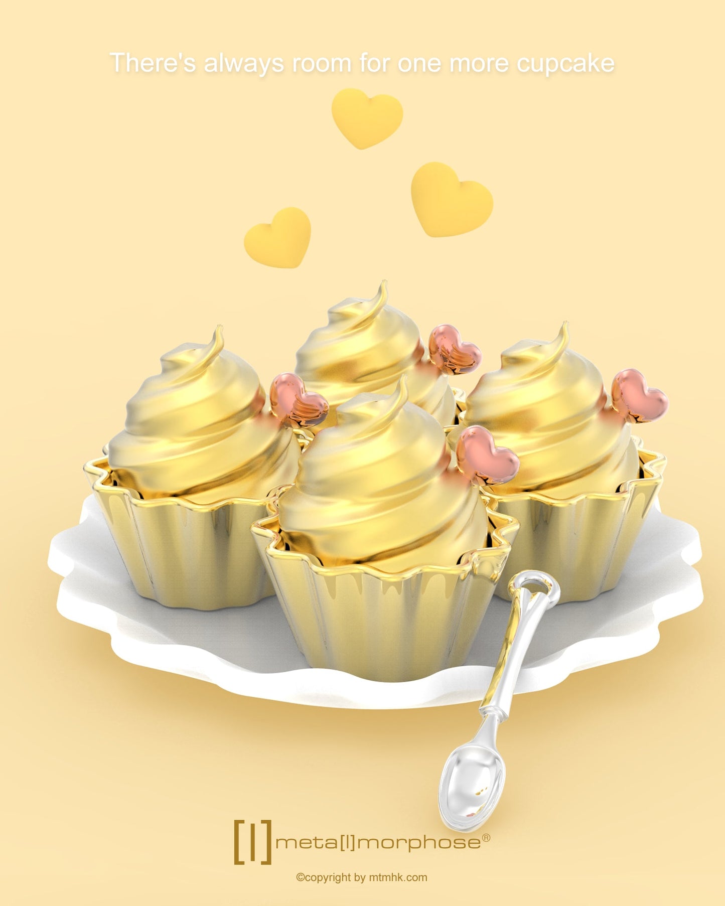 Gold Cupcake key ring