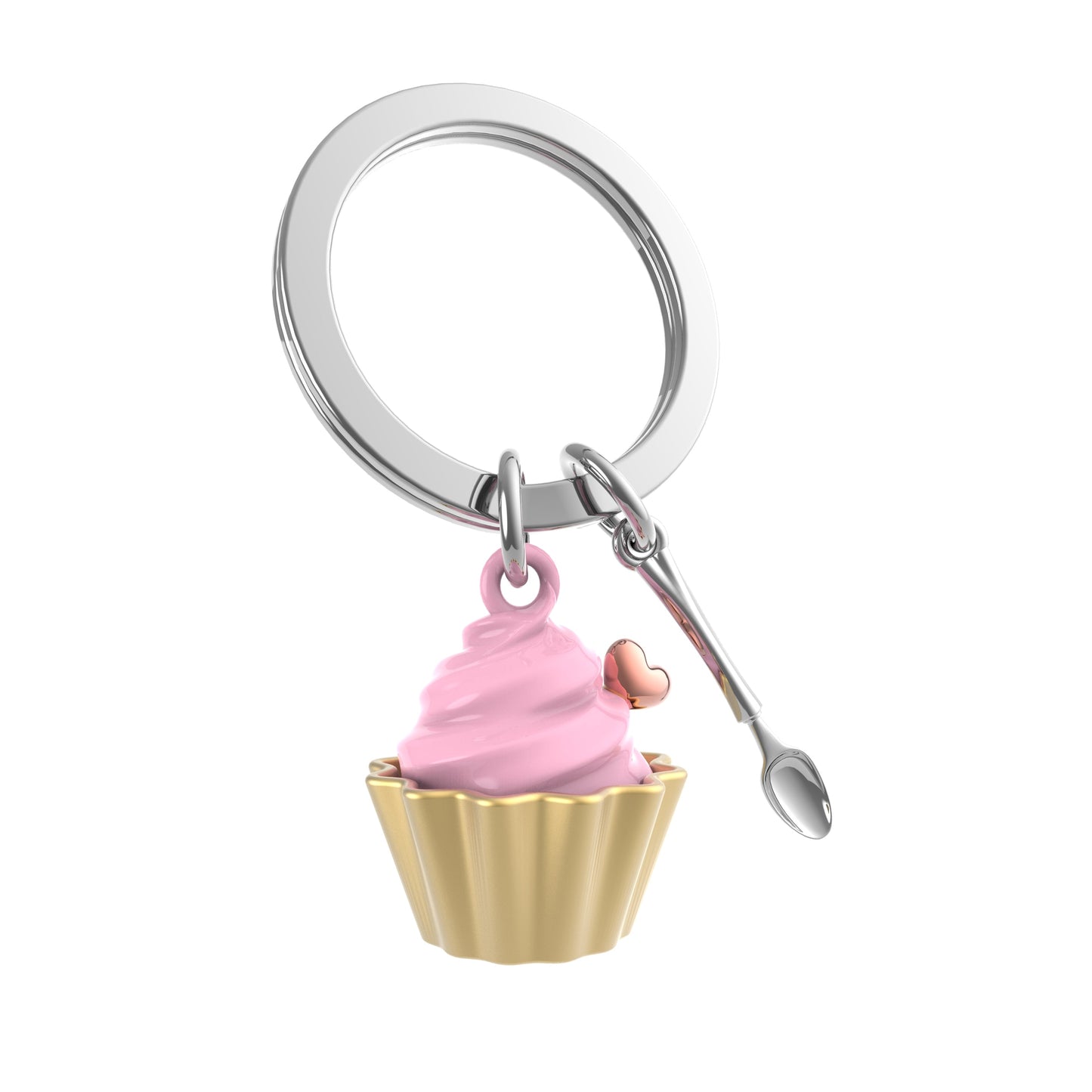 Pink Cupcake key ring