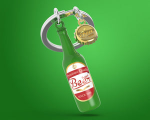 Schlüsselanhänger Bouteille de Bière Verte