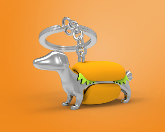 Porte clés Chien Hot Dog Meta[l]morphose | Boutique d'objets cadeaux designs kokochao.com