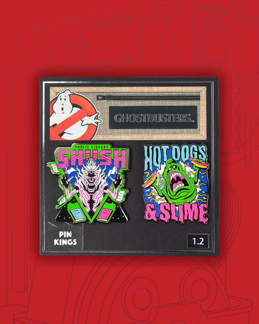 Pin's SOS Fantômes Set 1.2 Fantôme de la bibliothèque & Slime Ghostbusters Pin Kings Numskull Funko