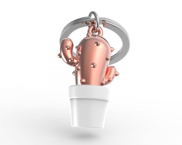 Roze cactus sleutelhanger