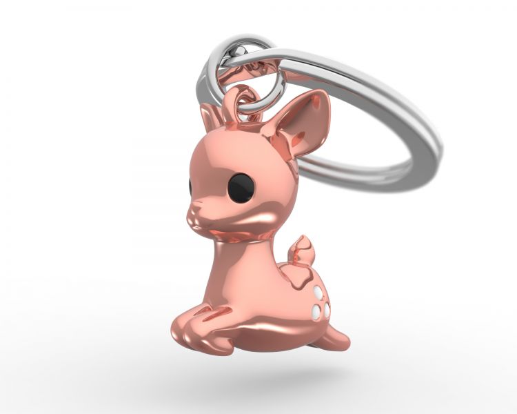 Porte clés Faon Rose