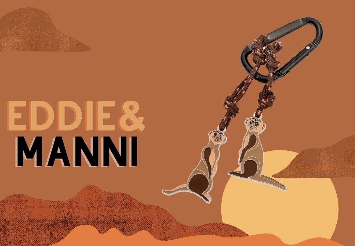 Eddie &amp; Manni Meerkats Carabiner Keychain