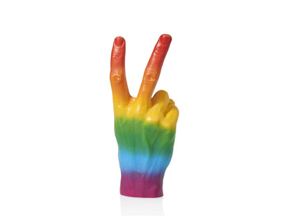 Sculpture Hand Peace - Rainbow