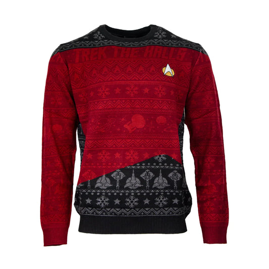 Pull de Noël Star Trek Rouge Numskull | Pull moche geek Funko